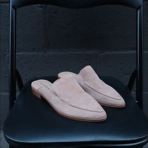 Pointed Suede Slides